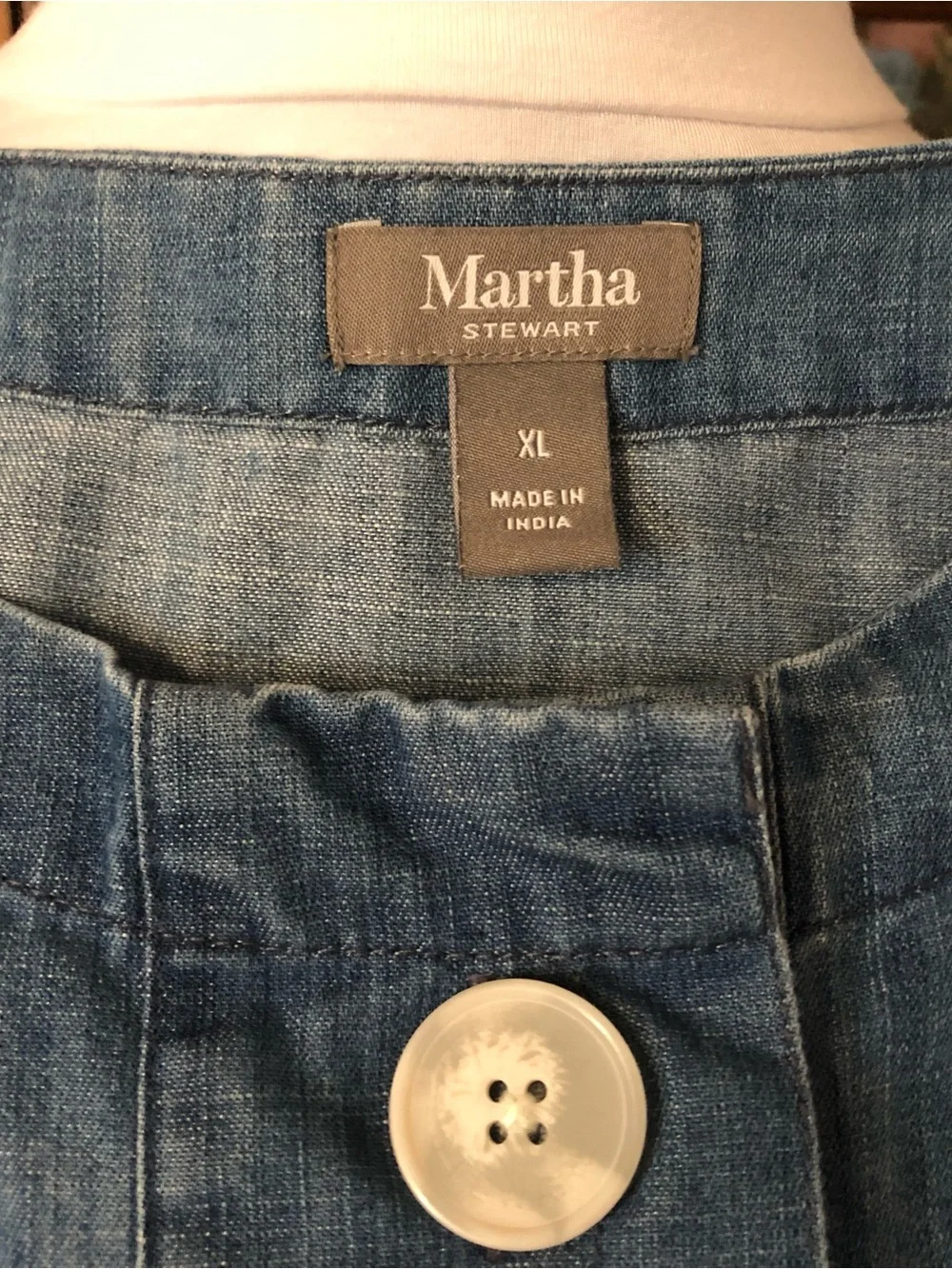 EUC Martha Stewart Blue Denim-Style Button Front Tunic